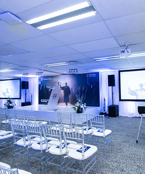 Conference AV setup in hotel venue